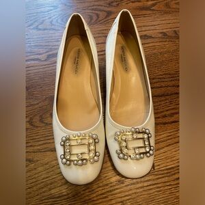 Sesto Meucci cream heels with beautiful jewel adornment